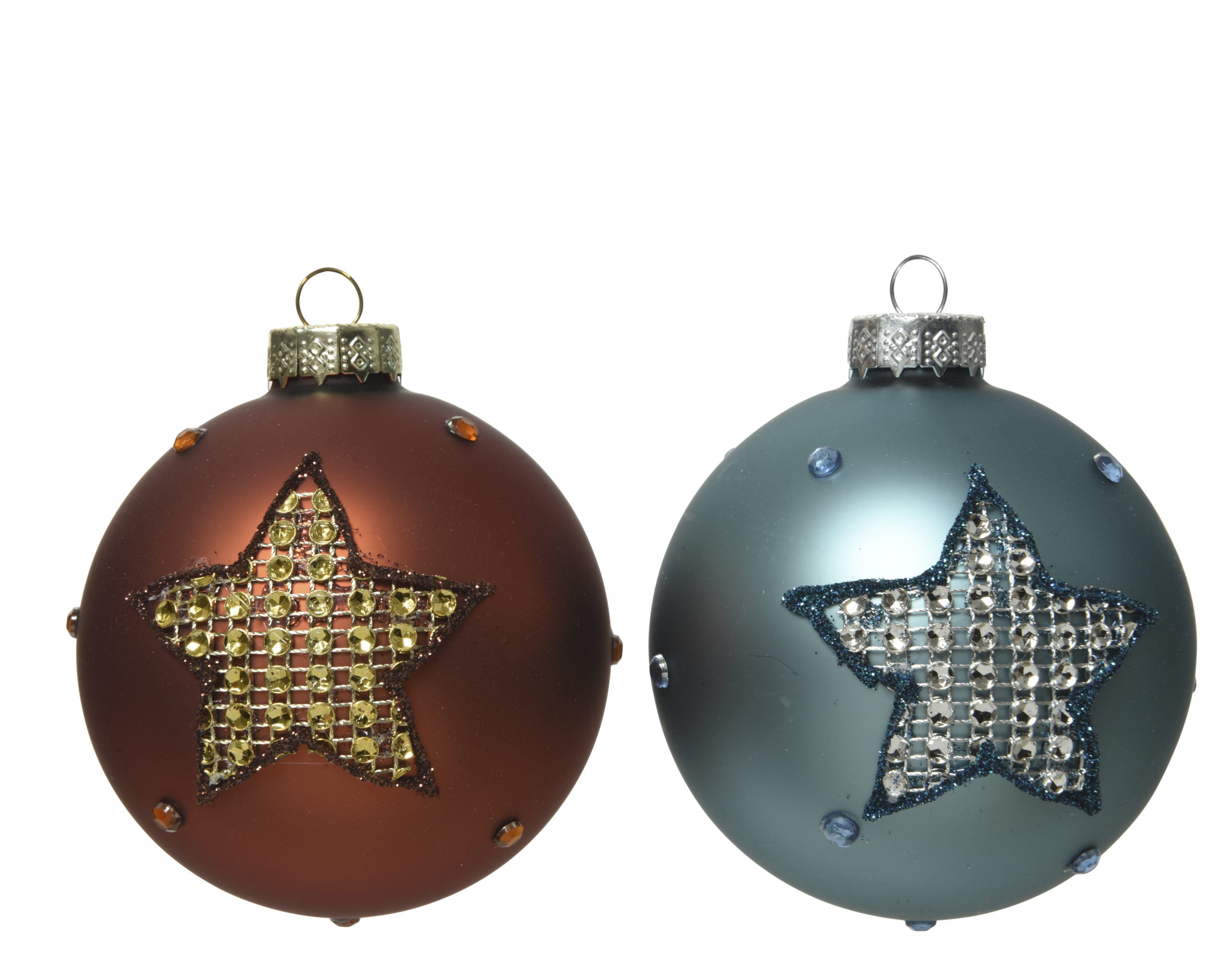 Palla di Natale decorativa con stella in stoffa diametro 8 cm per addobbi natalizi - DeMatteis.it