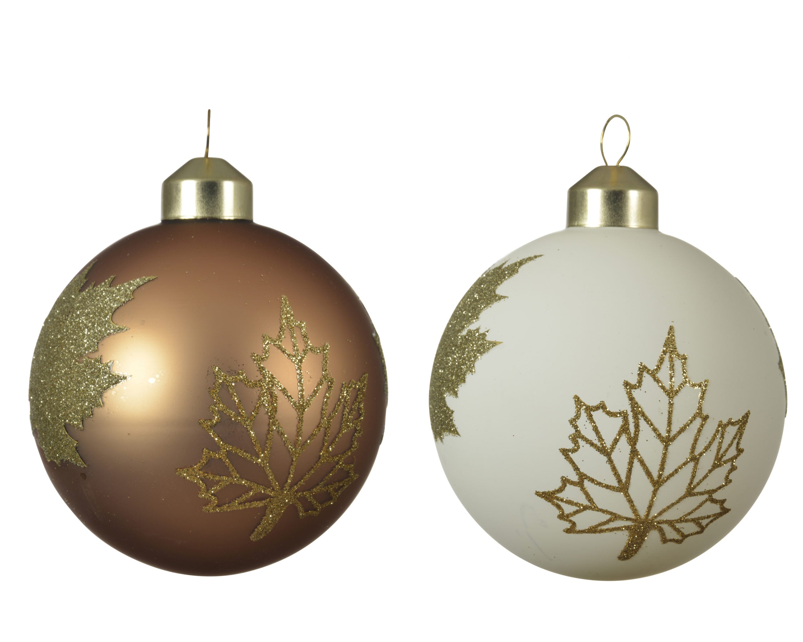 Palla di Natale decoro foglia oro diametro 8 cm per addobbi natalizi - DeMatteis.it