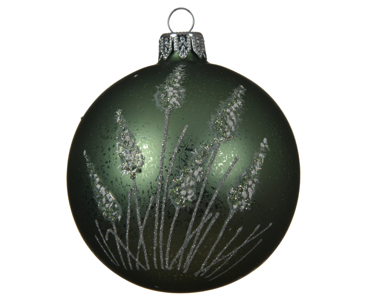 Sfera natalizia decorativa diametro 8 cm con decoro fiori per addobbi natalizi - DeMatteis.it