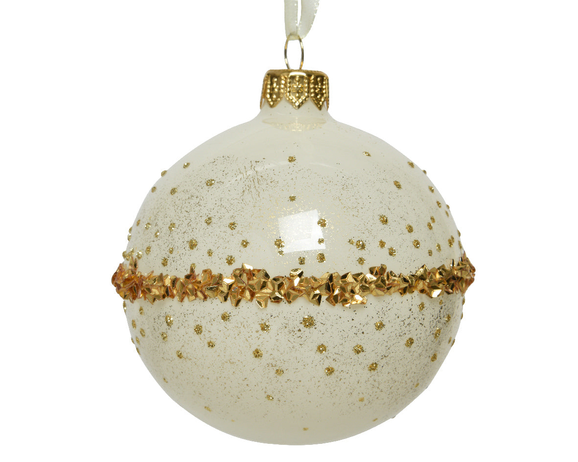 Palla di Natale decorazione natalizia con decoro oro diametro 8 cm per albero di Natale - DeMatteis.it