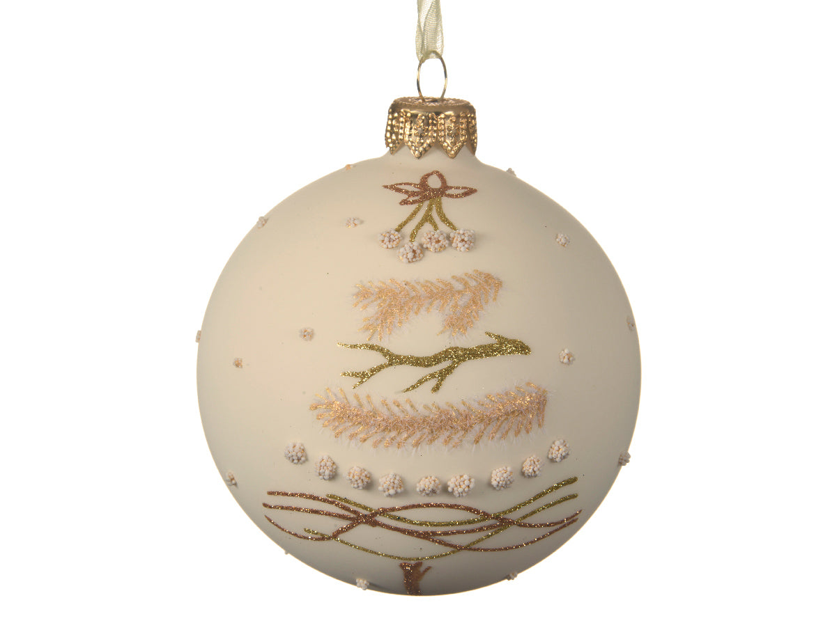 Palla di Natale diametro 8 cm decorazione natalizia con motivo albero stilizzato per addobbi natalizi - DeMatteis.it