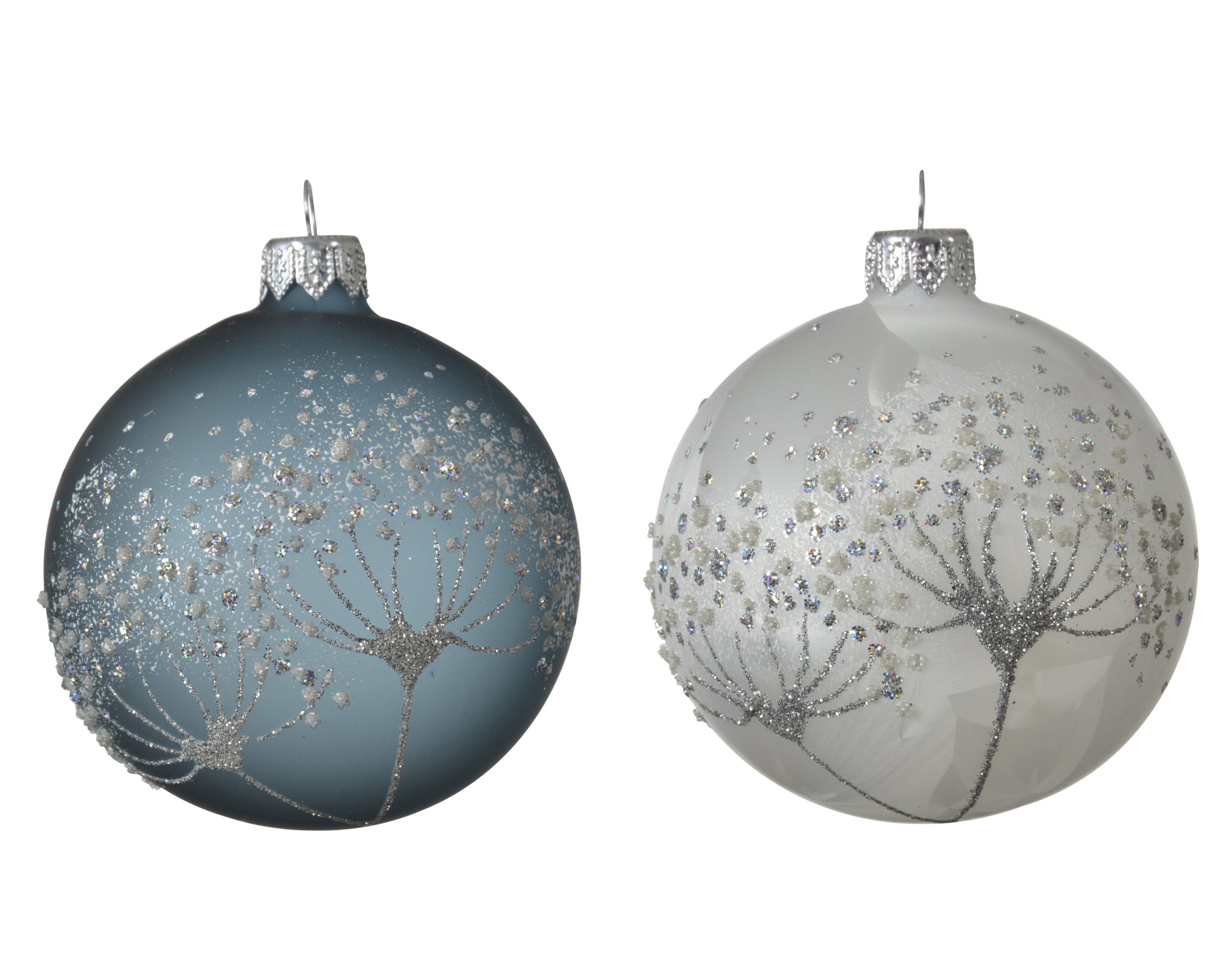 Palla Di Natale Fiore Silver 1 Pezzo D 8 Cm