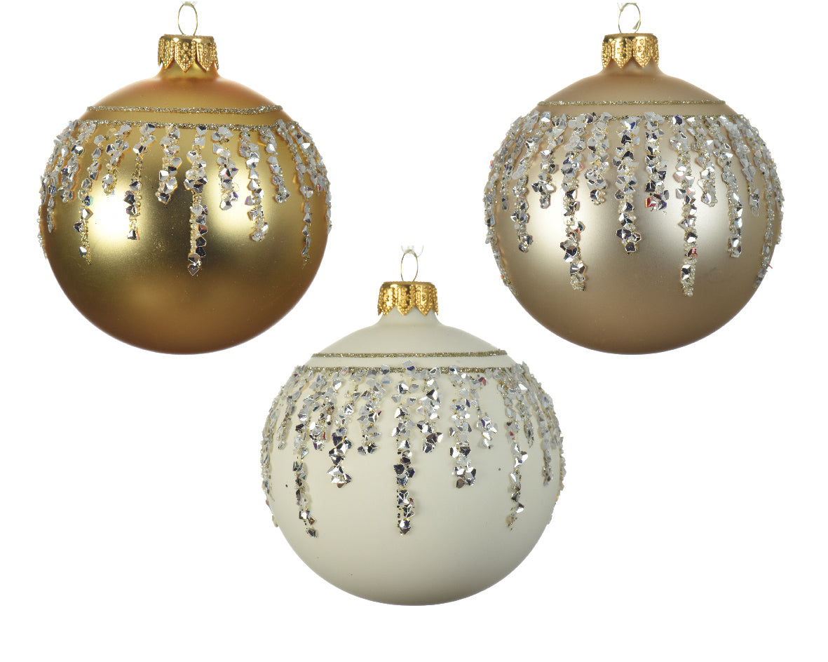 Palla di Natale diametro 8 cm decorazione glitter per addobbi natalizi - DeMatteis.it