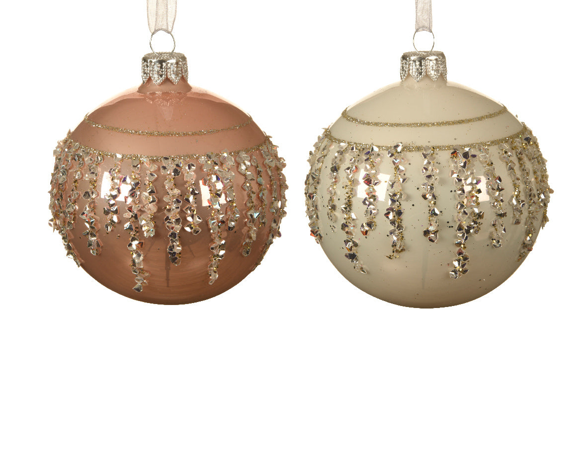 Palla di Natale decorativa con glitter oro per addobbi natalizi 1 pezzo - DeMatteis.it