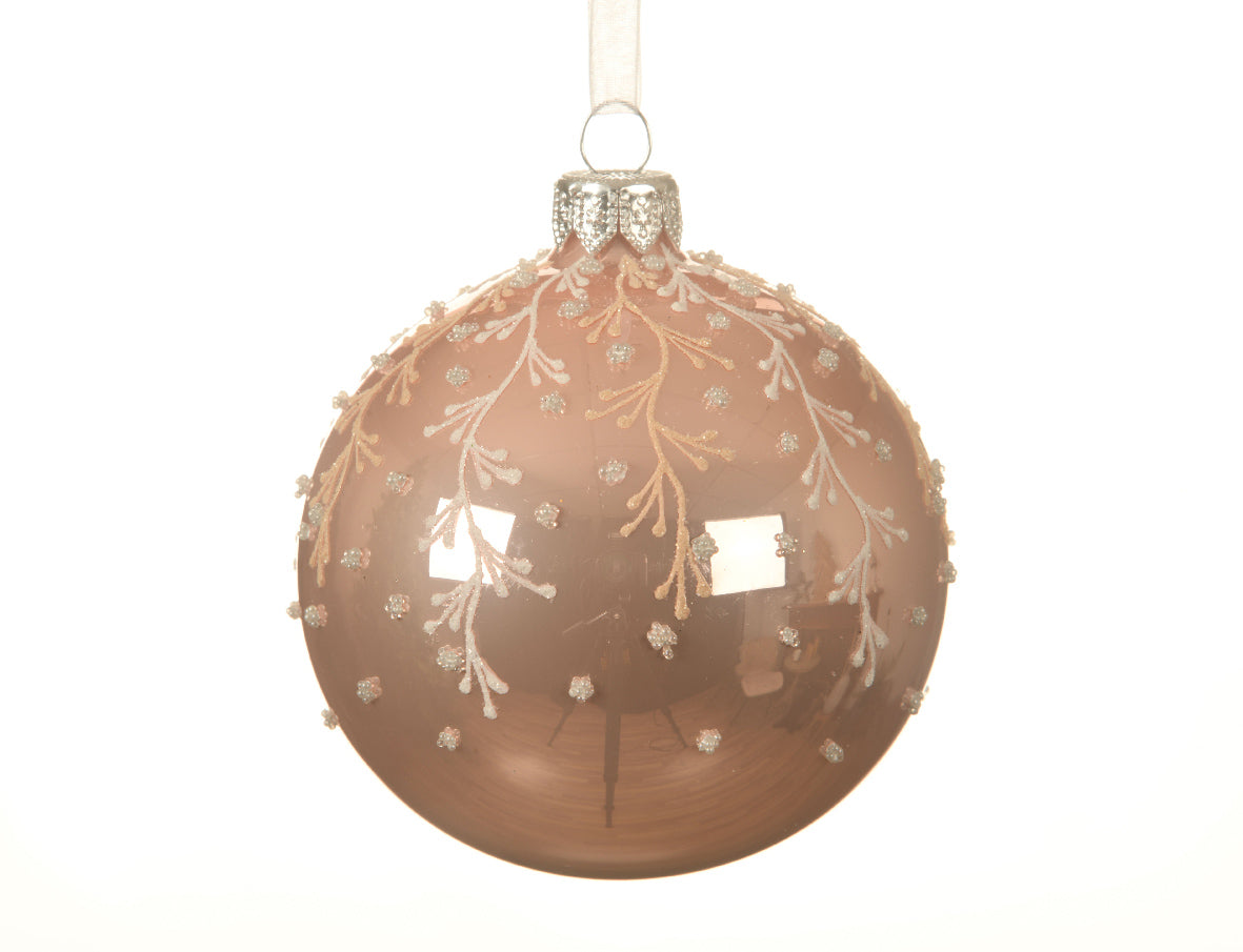 Palla di Natale diametro 8 cm decorazione natalizia con glitter per albero di Natale - DeMatteis.it