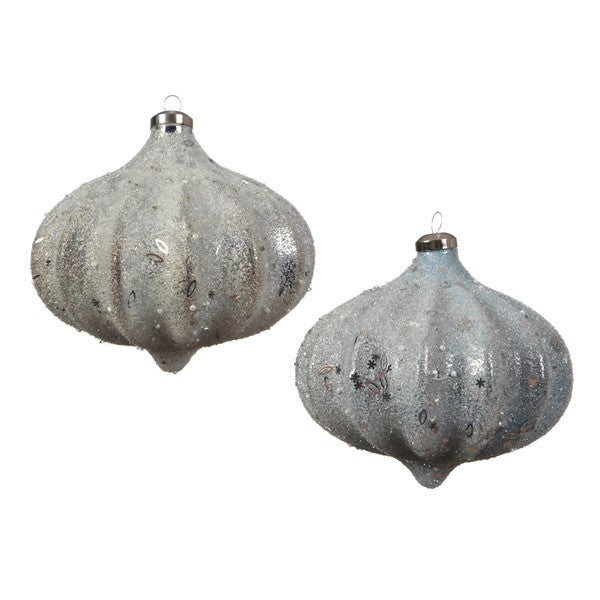 Decoro Vetro DECORO diametro 15 cm con glitter per decorazione natalizia - DeMatteis.it