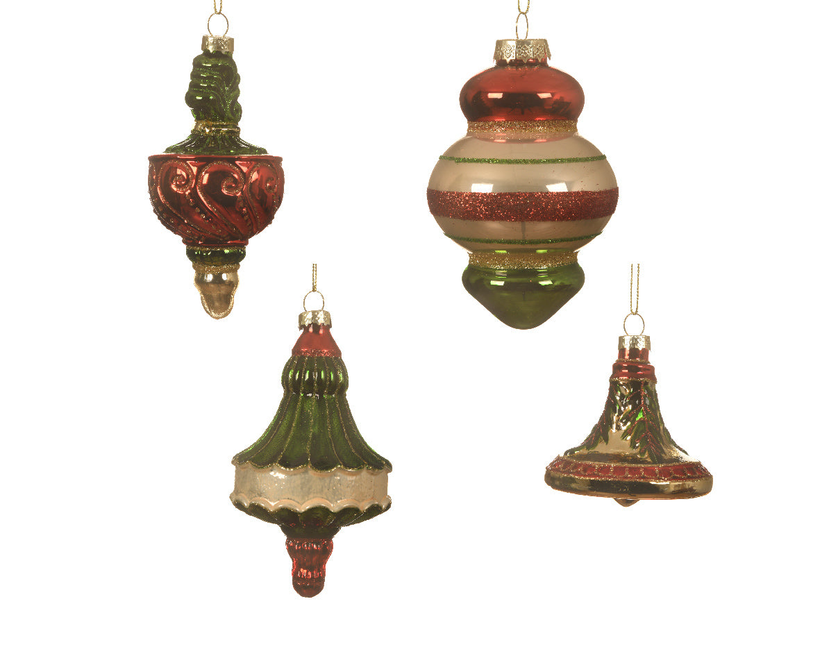 Ornamento vetro con glitter per decorazioni natalizie, dimensioni 8 x 13 cm, confezione da 1 pezzo - DeMatteis.it