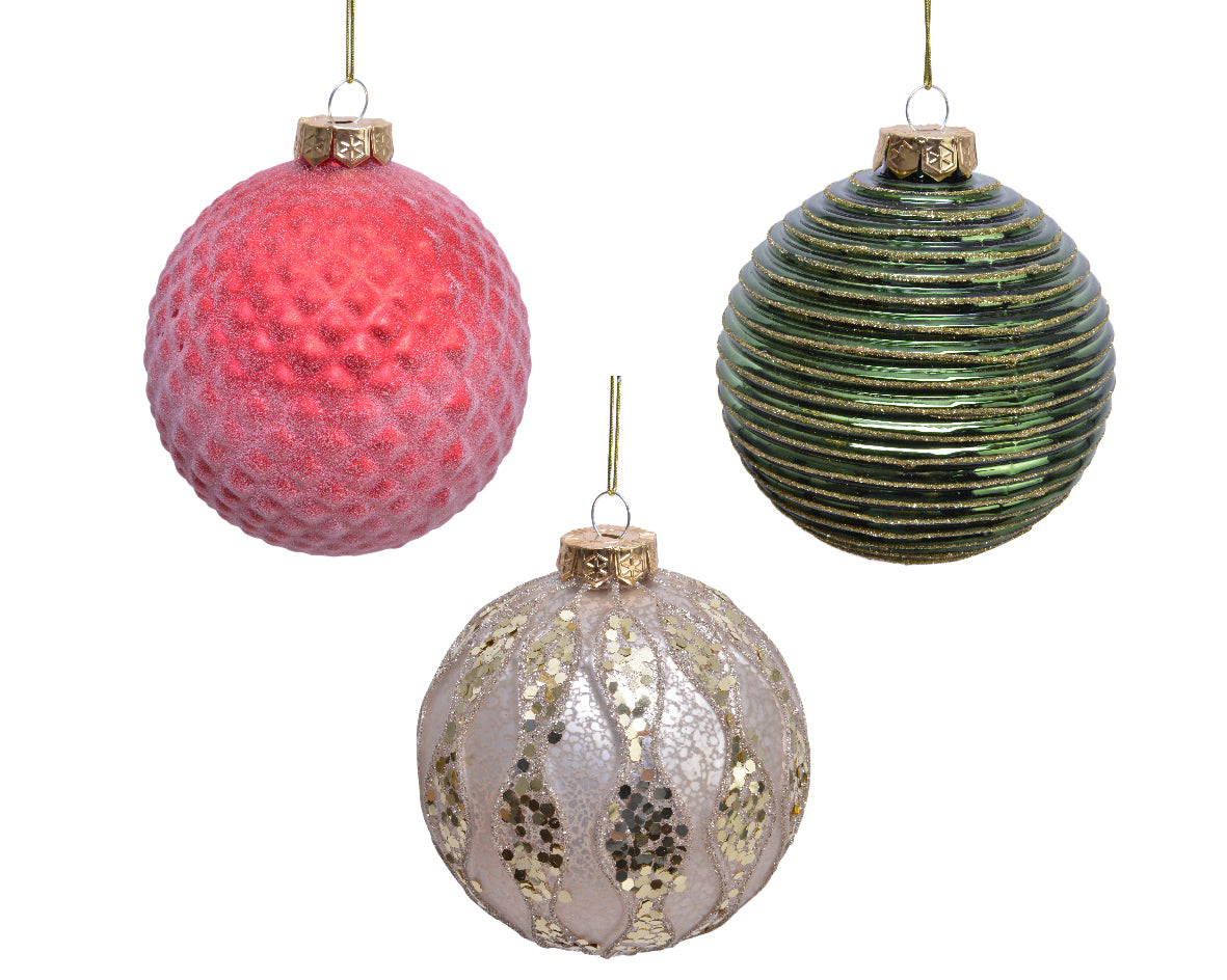 Sfera natalizia decorativa diametro 10 cm per addobbi natalizi - DeMatteis.it