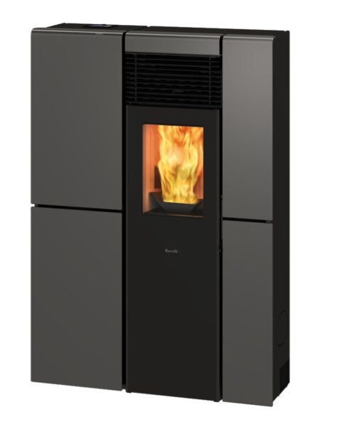 Ravelli Stufa A Pellet Olivia Steel per riscaldamento domestico a biomassa italiana - DeMatteis.it