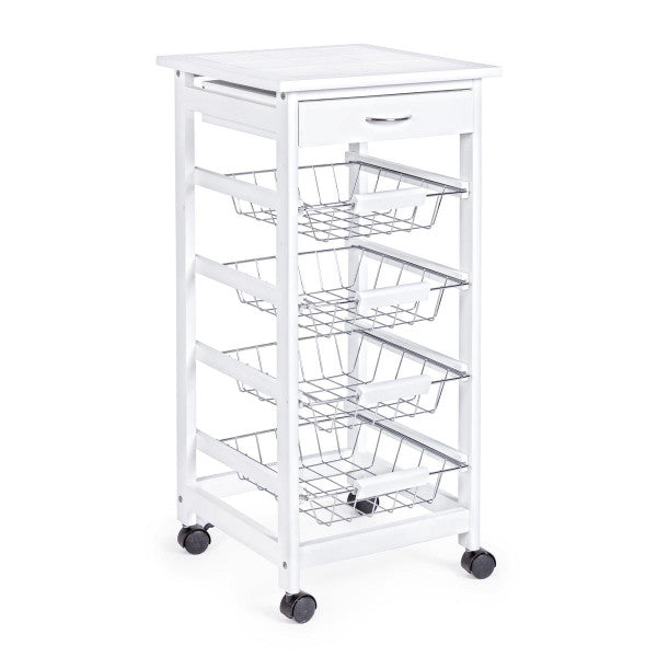 Carrello Cucina Small Bon 4Cest-1C Bianco