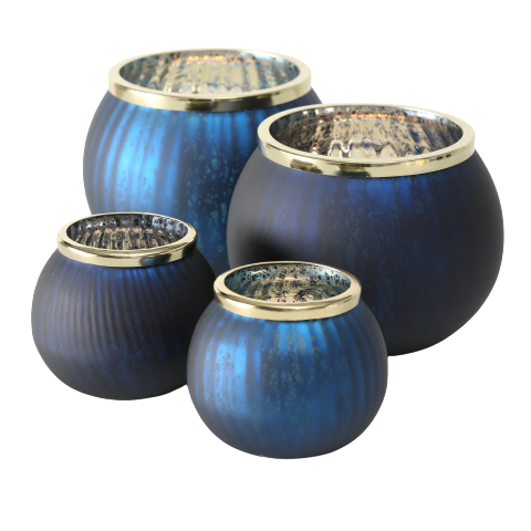 Portacandela Blu Bordo Champagne M