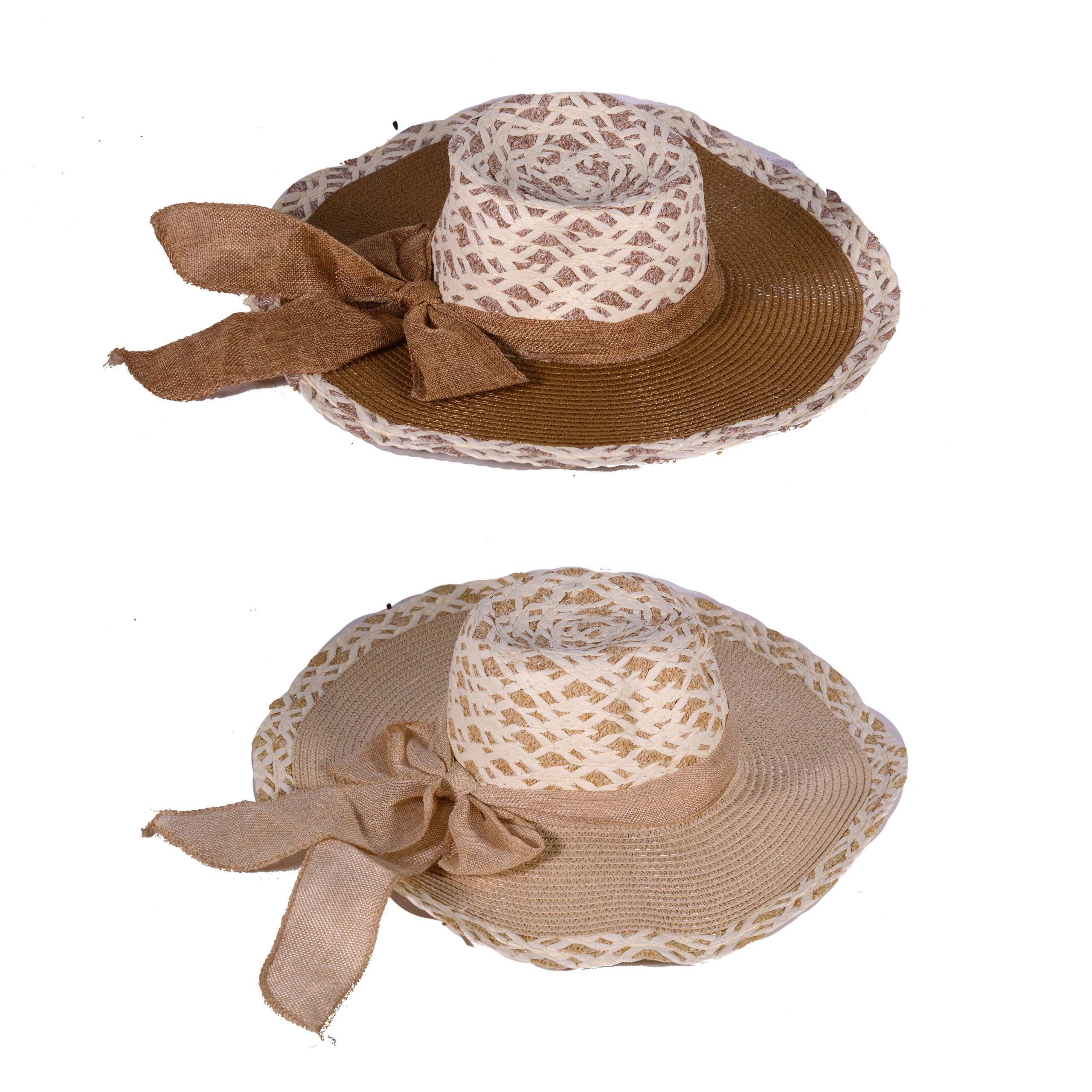 Cappello Paglia Ricamato Crema Tg 58 1 Pezzo