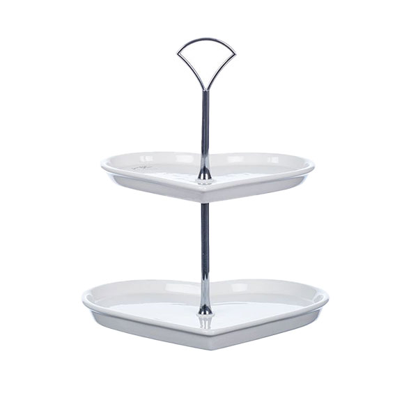 Alzatina Cuore Porcellana Bianca Cm 22,5X20X26