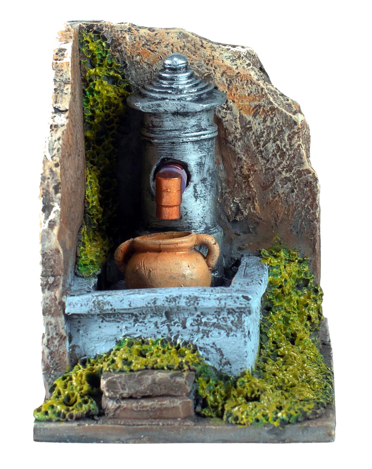 Fontana Presepe con pompa 10 x 14 x 12 cm per allestimento natalizio artigianale - DeMatteis.it