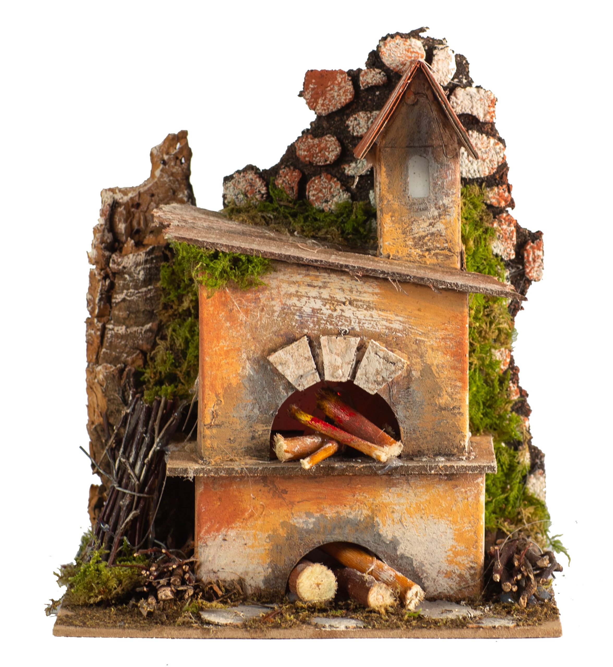 Forno Presepe Effetto Fiamma decorativo per presepe artigianale dimensioni 15x10x17 cm - DeMatteis.it