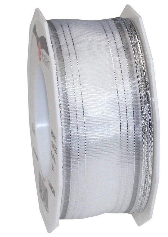 Nastro Chamonix White decorativo da 20 m altezza 40 mm per confezioni regalo e decorazioni - DeMatteis.it