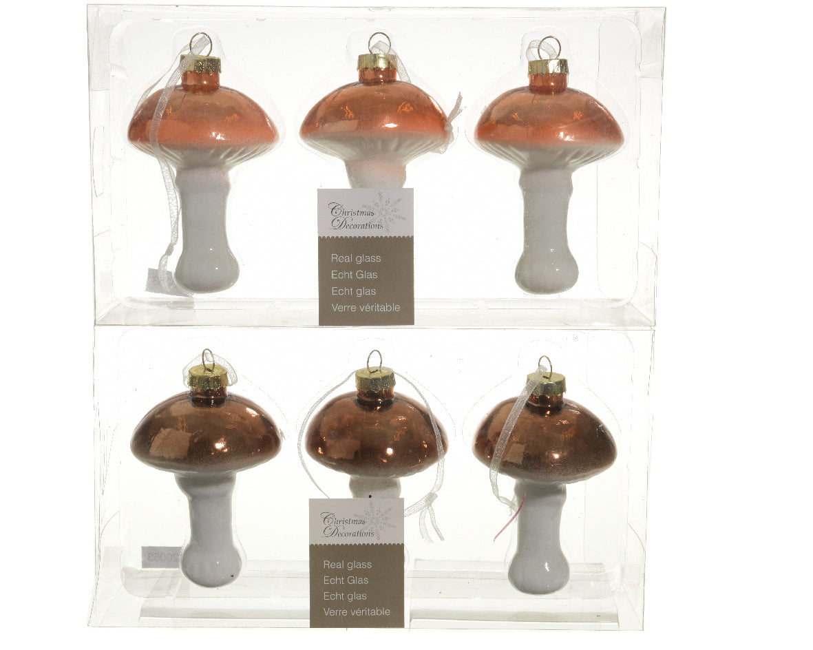 Fungo Vetro 7,5 cm decorazioni natalizie in vetro soffiato con gancio per albero - DeMatteis.it