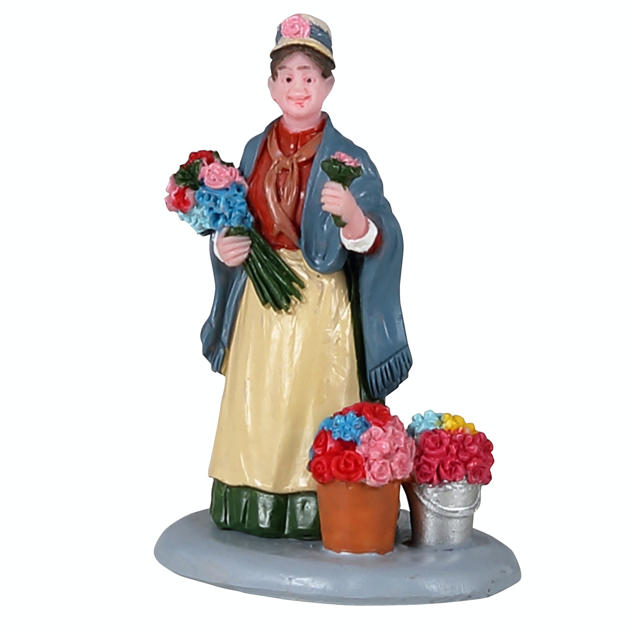 Flower Seller Lemax figurina decorativa per villaggio natalizio con venditrice di fiori - DeMatteis.it