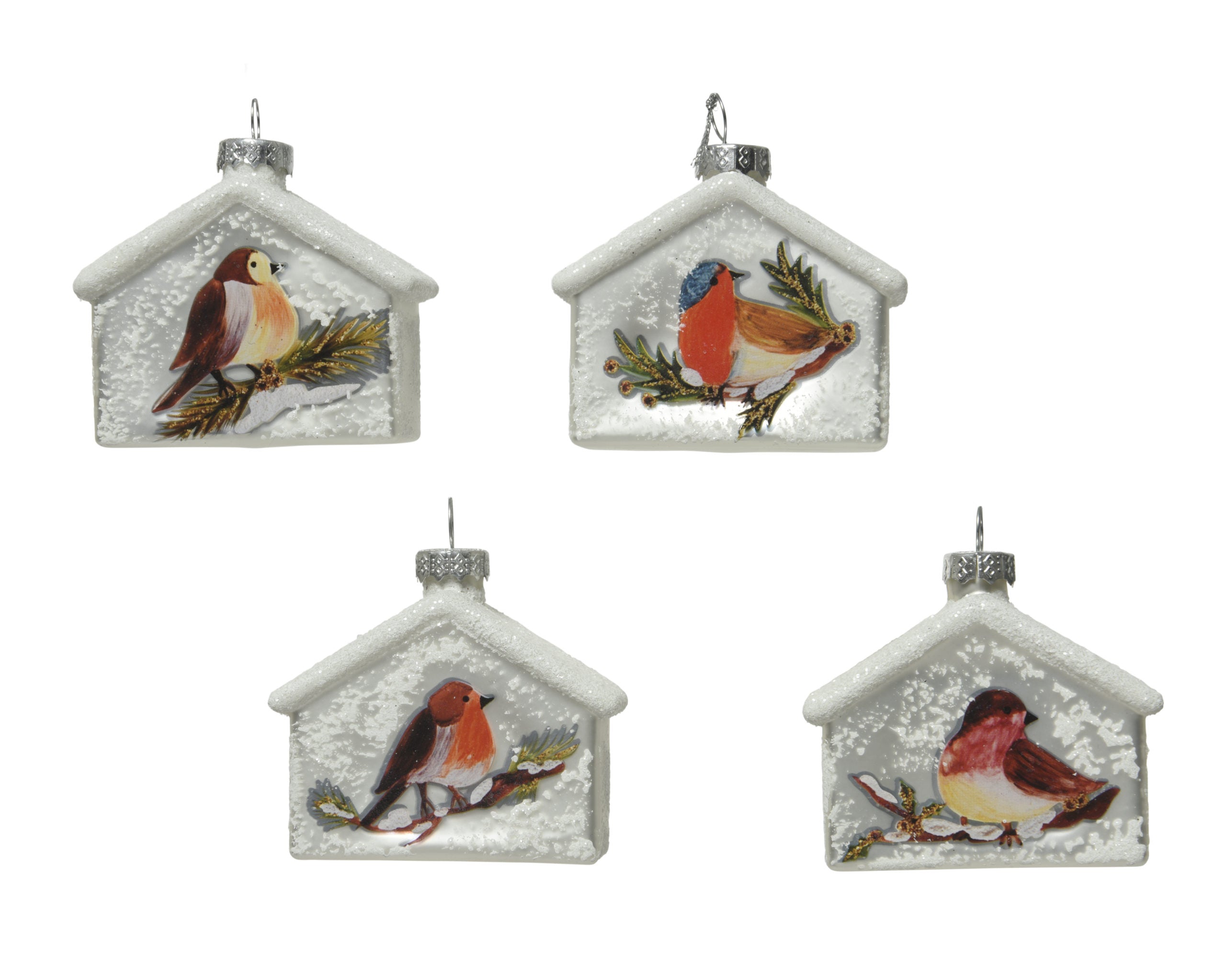 Pendente Casetta Con Uccellino decorazione natalizia 6x2x8 cm per albero di Natale - DeMatteis.it