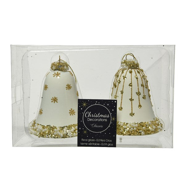 Box 2 Campane di Natale in vetro da 8 cm per decorazioni natalizie - DeMatteis.it