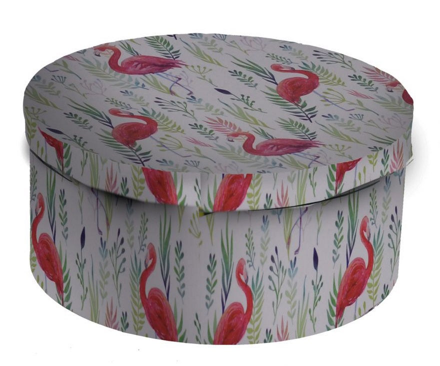 Scatola Cartone Fenicotteri D33 Cm