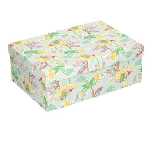 Scatola Cartone Decoro Palme 38X29,5X14,5 Cm