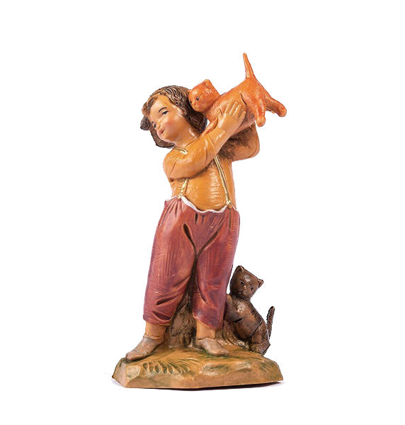 Bimbo Con Gatto Per Presepe 131 12 Cm