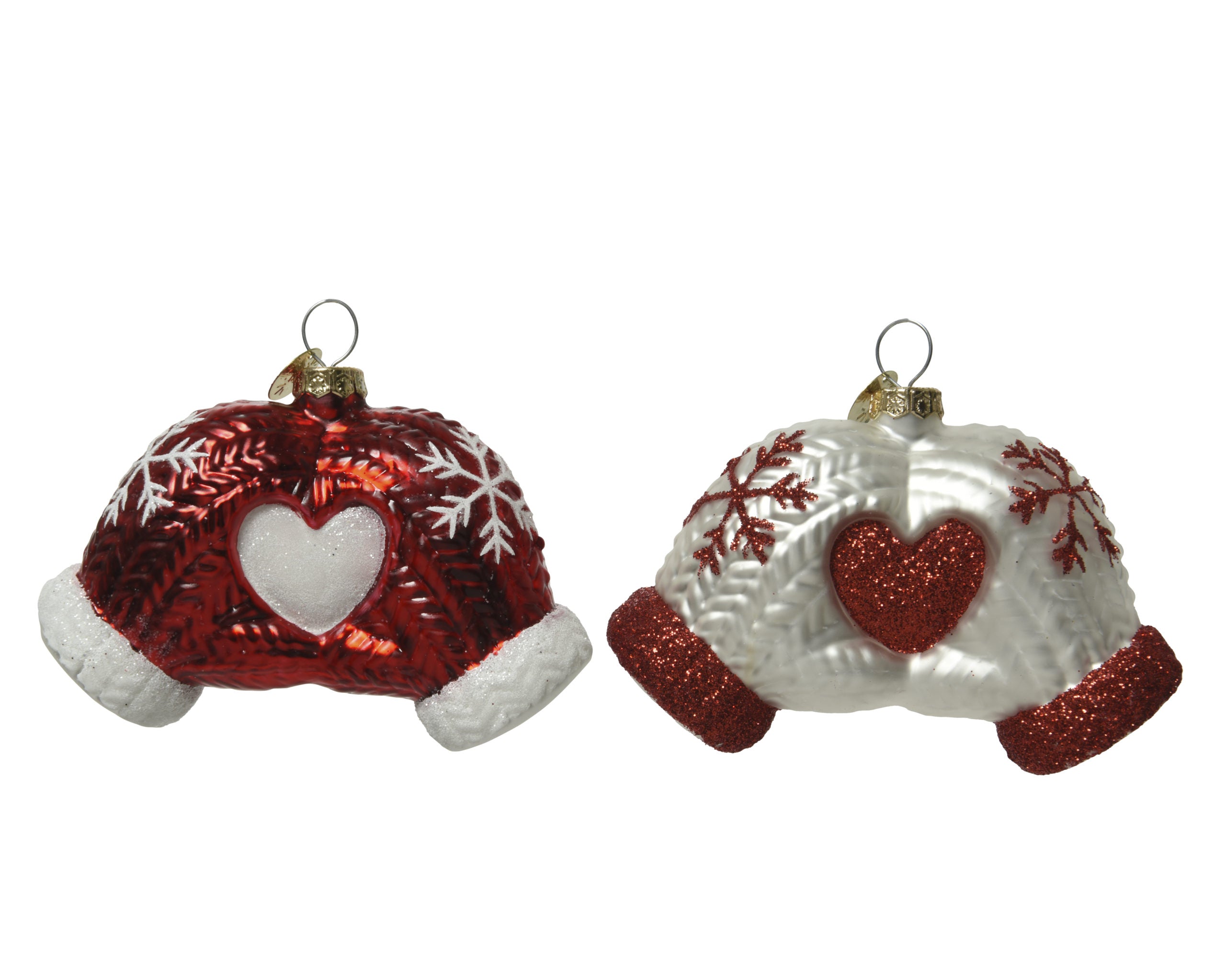 Ornamento Vetro Guanti Con Cuore 10X7 Cm 1 Pezzo