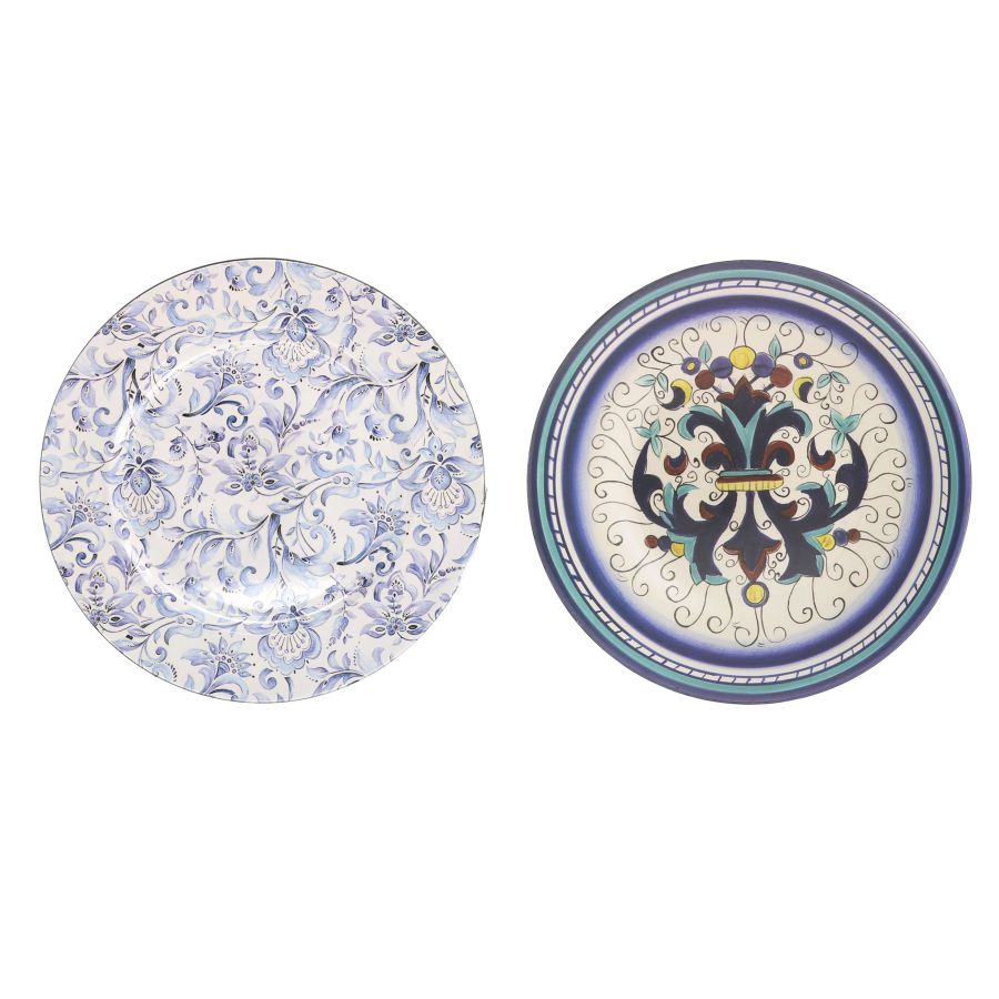 Piatto Plastica Decori Blu 33 Cm 1 Pezzo