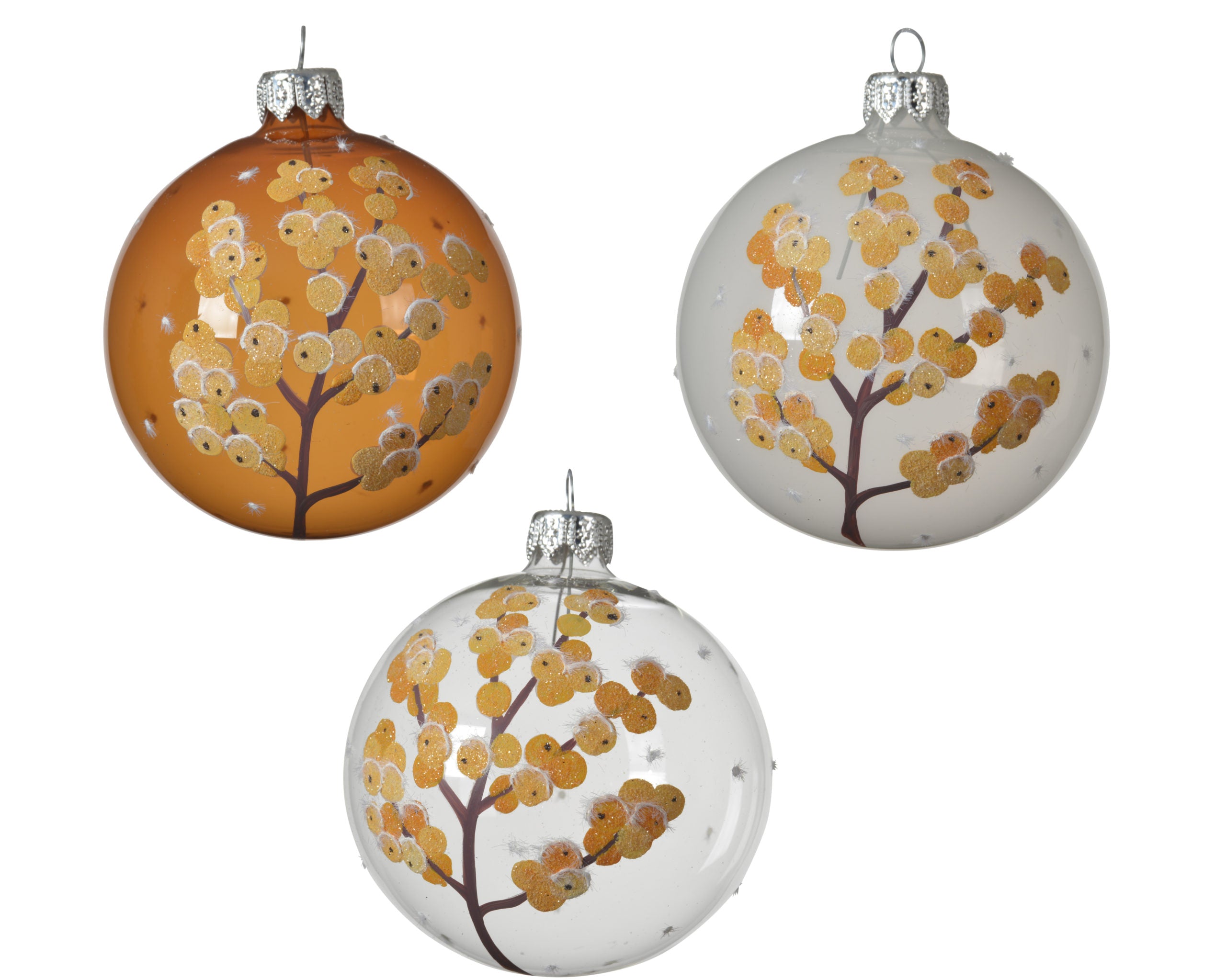 Pallina Di Natale Decoro Albero diametro 8 cm per decorazione natalizia con motivo albero dorato - DeMatteis.it
