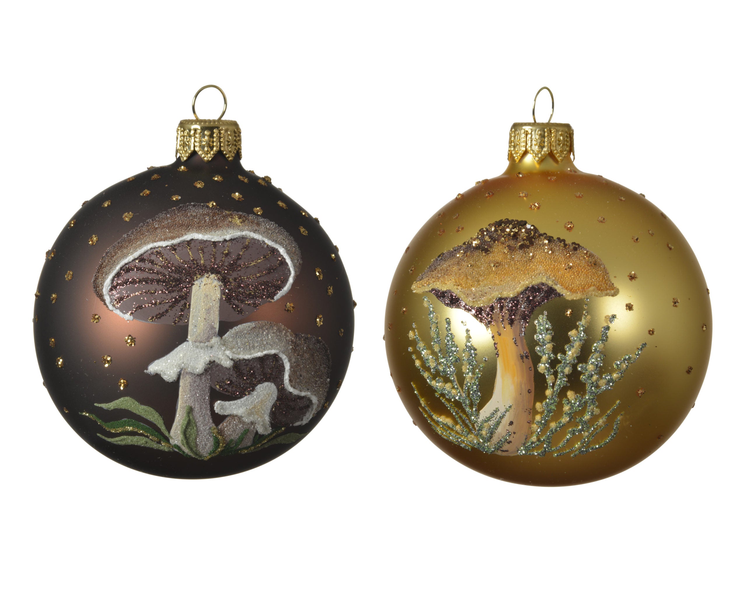 Pallina di Natale diametro 8 cm decorazione funghi per addobbi natalizi - DeMatteis.it