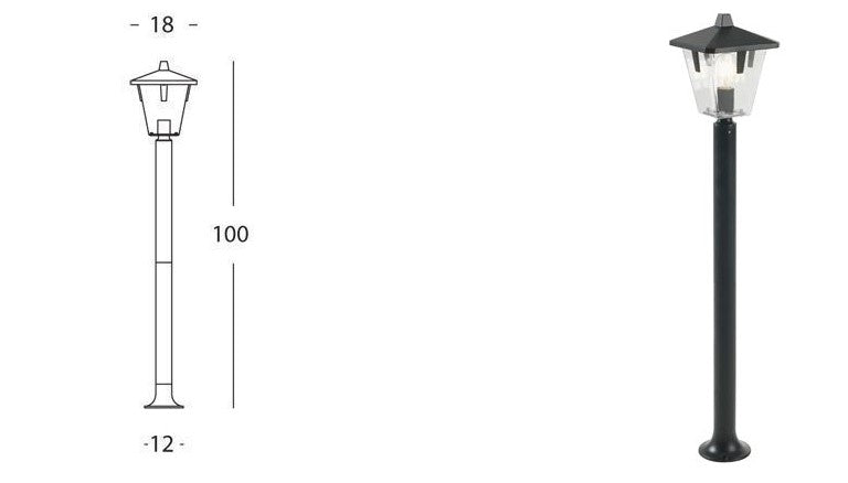 Paletto Basso H100 Cm Eureka Nero