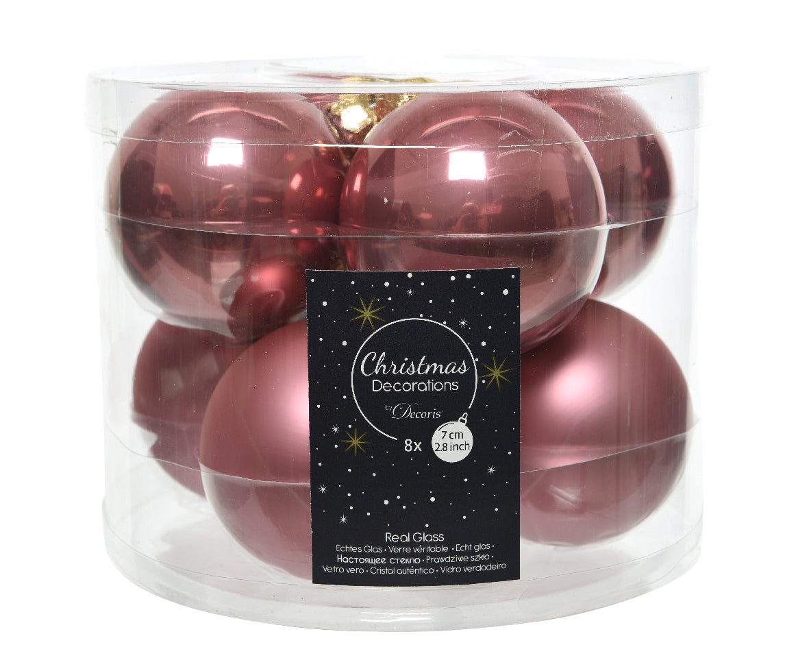 Box 8 palline di Natale in vetro da 7 cm per decorazioni natalizie - DeMatteis.it