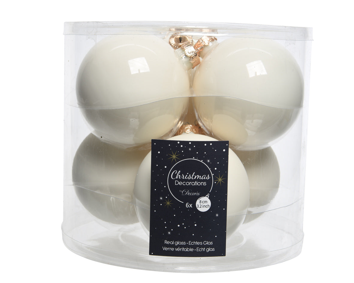 Box 6 Sfere Vetro decorazioni natalizie diametro 8 cm in vetro lucido per addobbi - DeMatteis.it