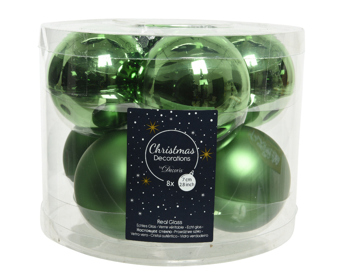 Box 8 Palline di Natale in vetro diametro 7 cm per decorazioni natalizie - DeMatteis.it