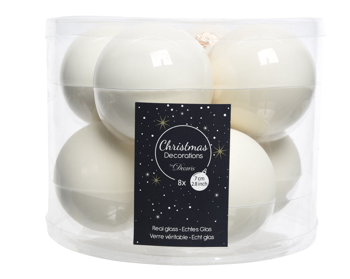 Box 8 sfere vetro decorative natalizie diametro 7 cm per addobbi natalizi - DeMatteis.it