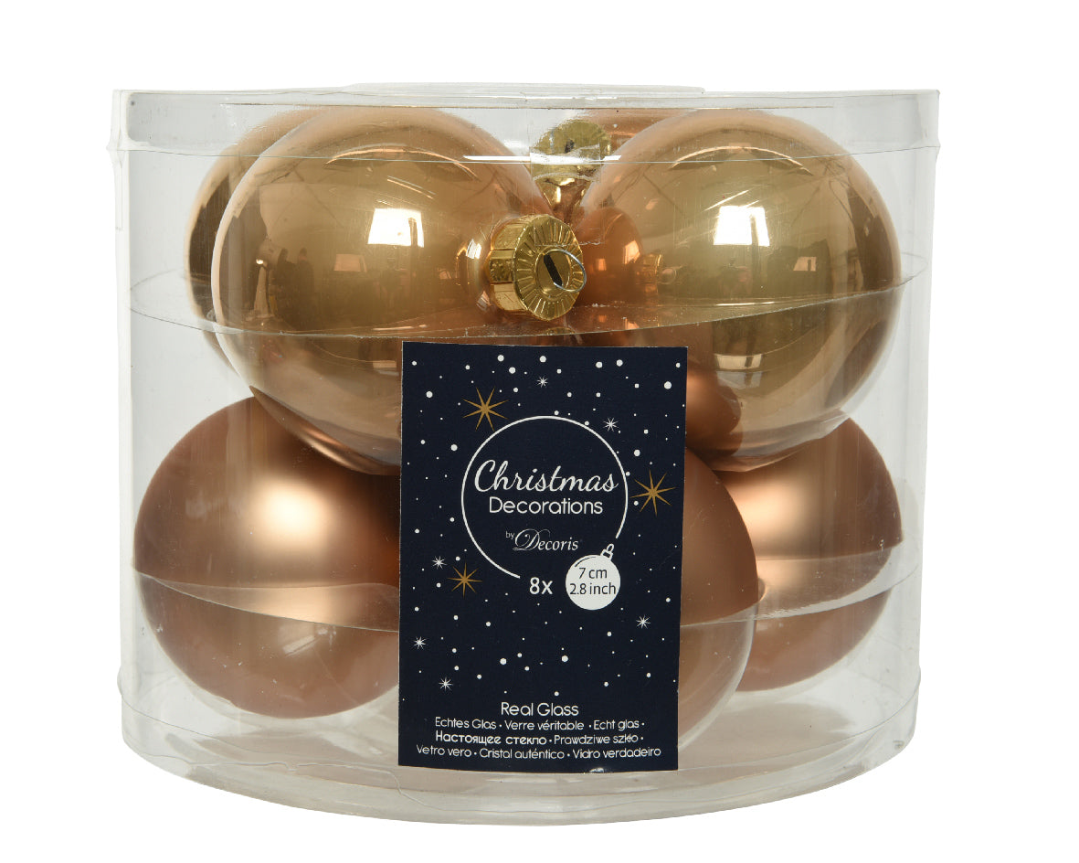 Box 8 sfere vetro diametro 7 cm per decorazioni natalizie Christmas Decorations - DeMatteis.it