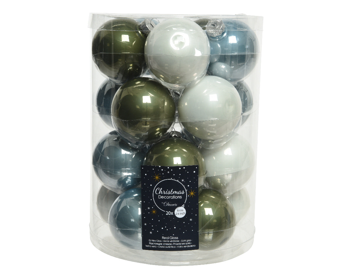 Box 20 Palle di Natale in vetro per decorazioni natalizie diametro 6 cm - DeMatteis.it