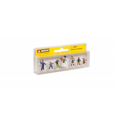 Set Bambini Con Pupazzi Di Neve Noch per modellismo e diorami invernali - DeMatteis.it
