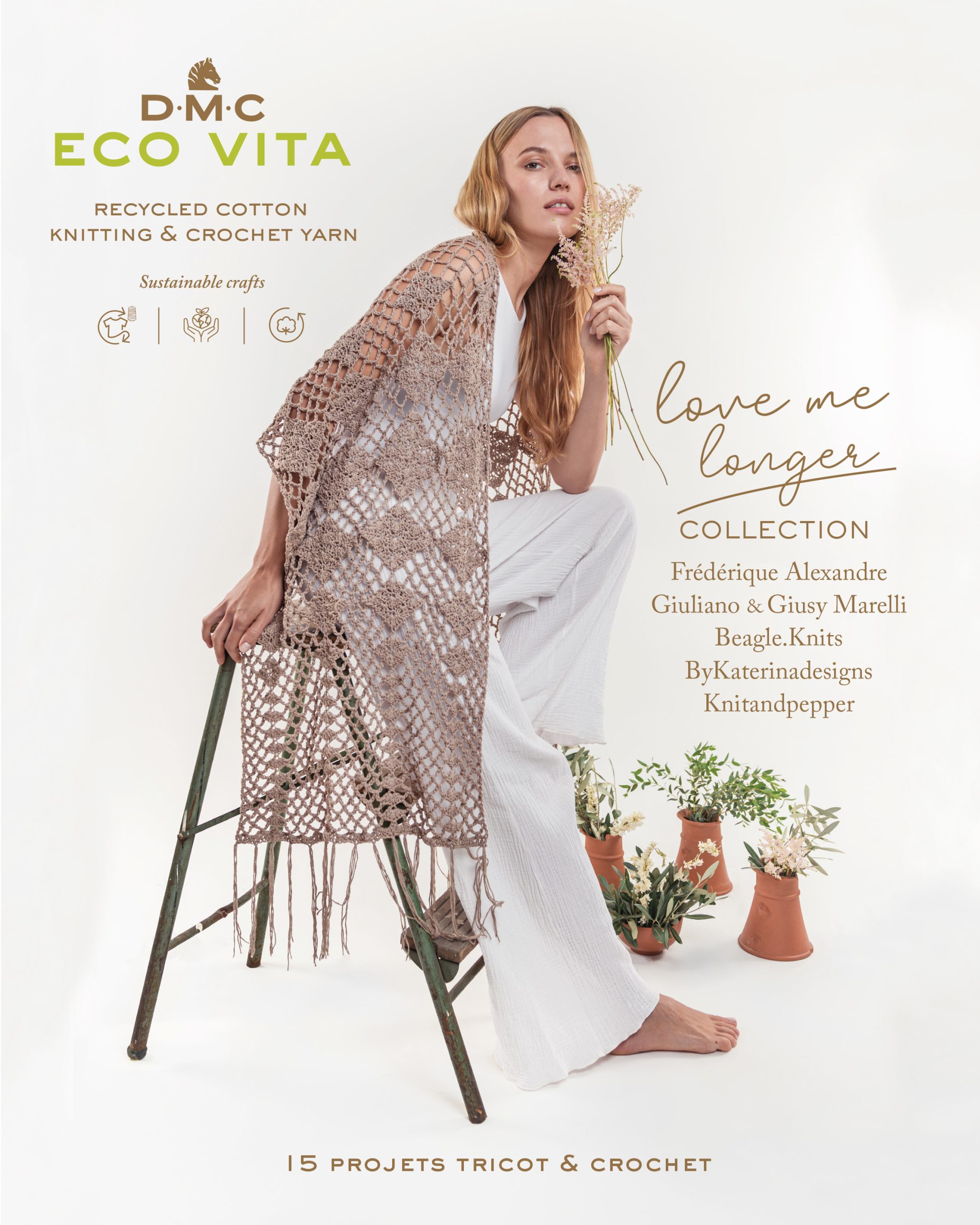 Book Dmc N1 Eco Vita 3 Modelli Knitting: Manuale illustrato con progetti di maglia sostenibili e versatili, ideale per principianti ed esperti di lavorazione a ferri. | Dematteis.it
