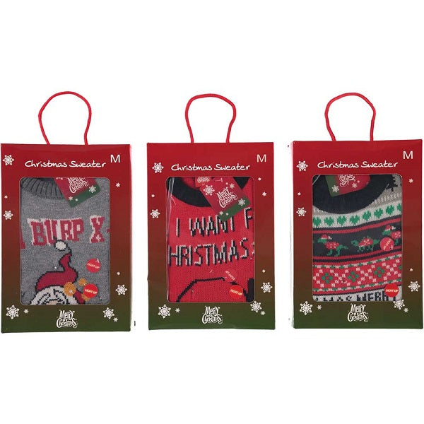 Maglione Natalizio Uomo 1 Pezzo in confezione regalo per abbigliamento festivo invernale - DeMatteis.it