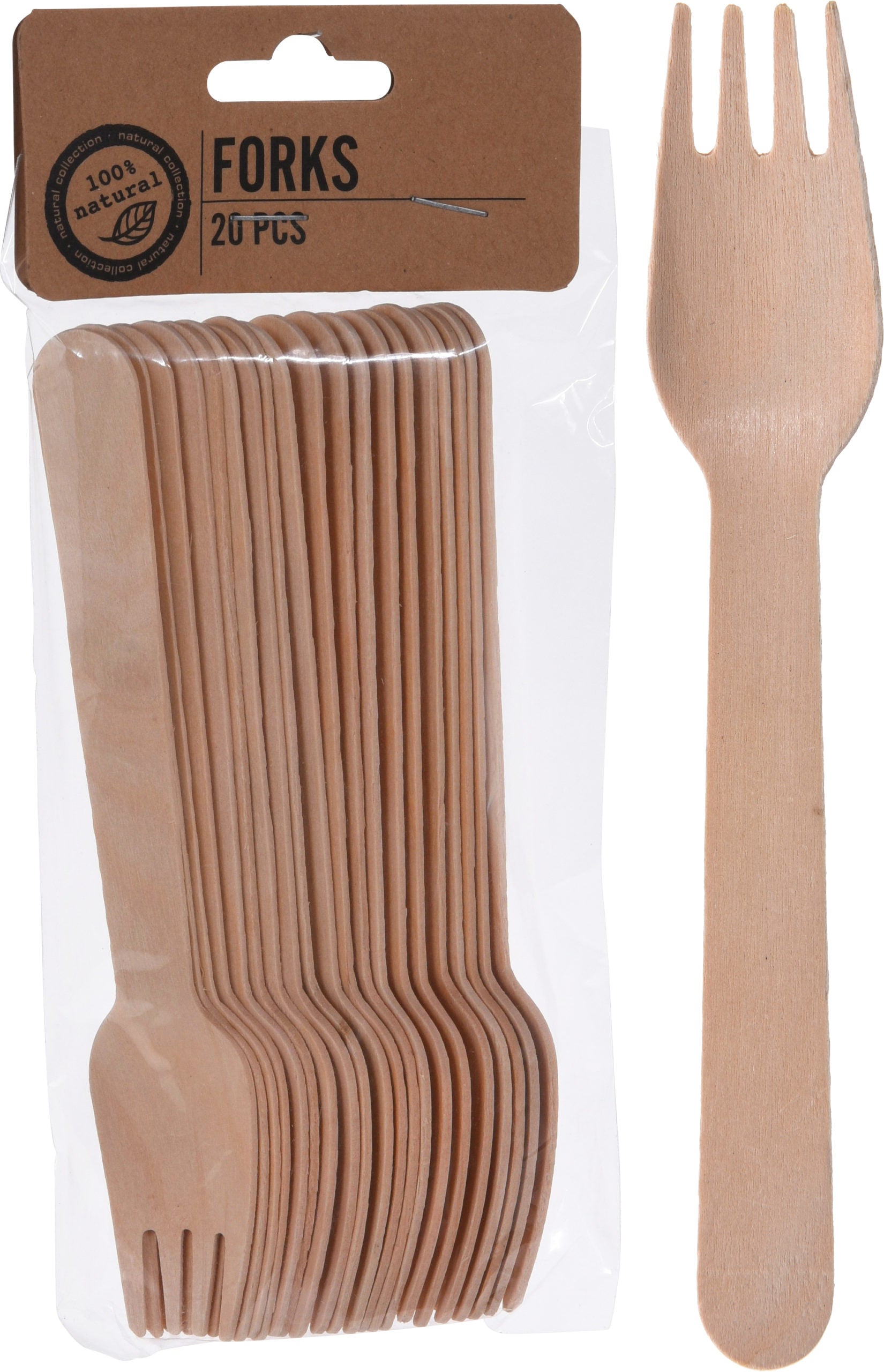 Set 20 Forchette Legno 16 Cm