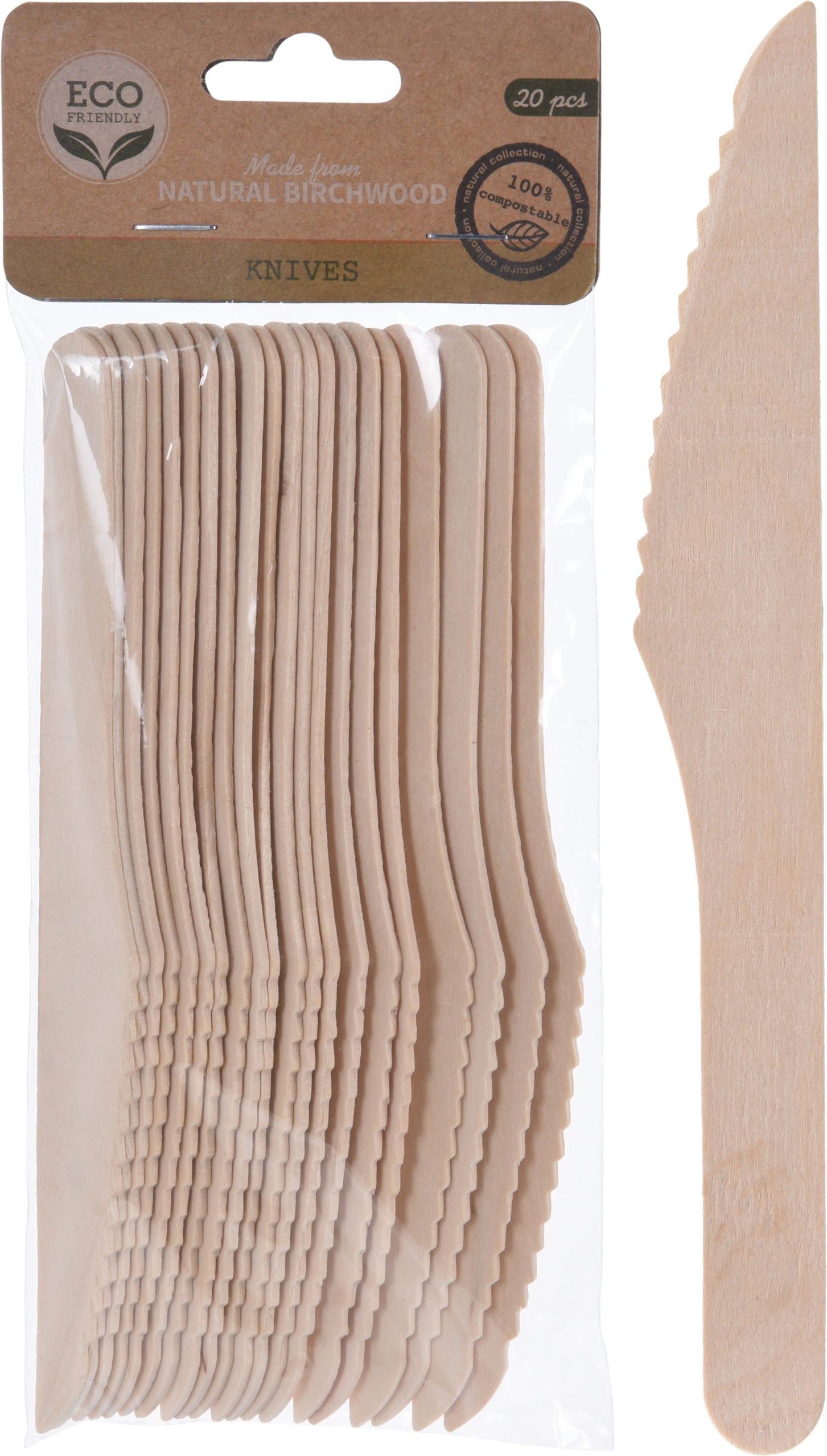 Set 20 Coltelli Legno 16 Cm