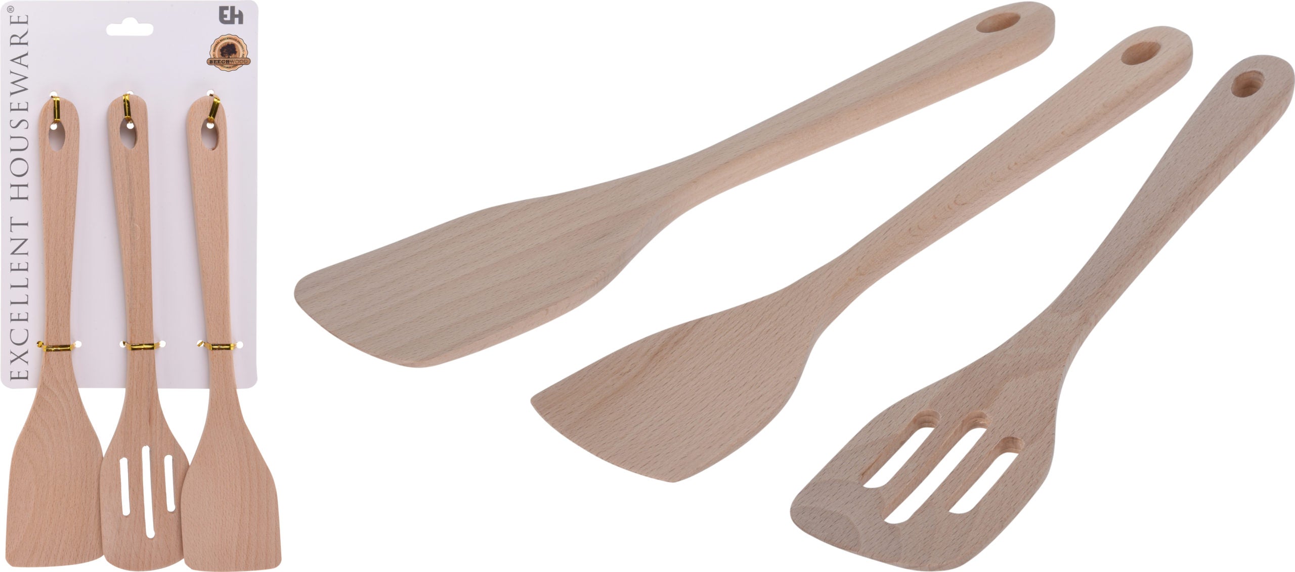 Set 3 Cucchiai Legno 30 Cm