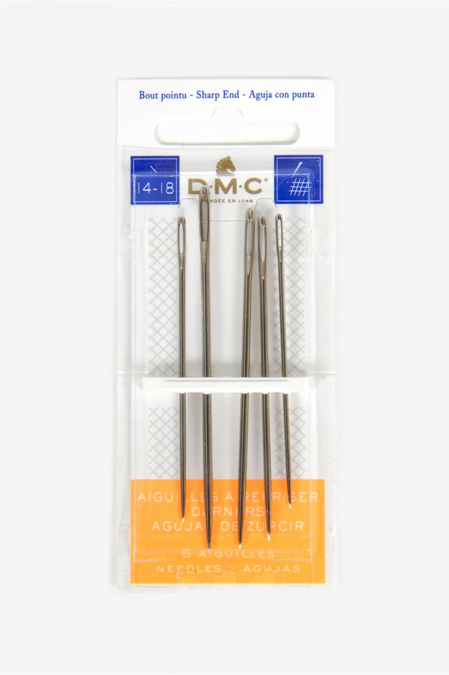 Aghi Dmc Rammendo Misura 14-18: Aghi in acciaio per il rammendo di tessuti delicati, con punte sottili e taglienti per una precisa applicazione. | Dematteis.it