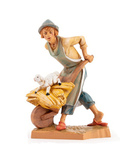 Pastore Per Presepe Con Carriola 326 19 Cm