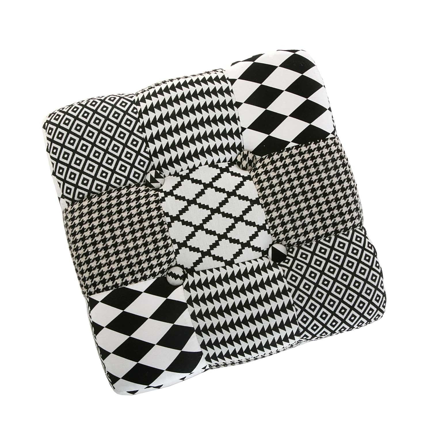 Sgabello Cube Quadrato Geometrico Bianco Nero