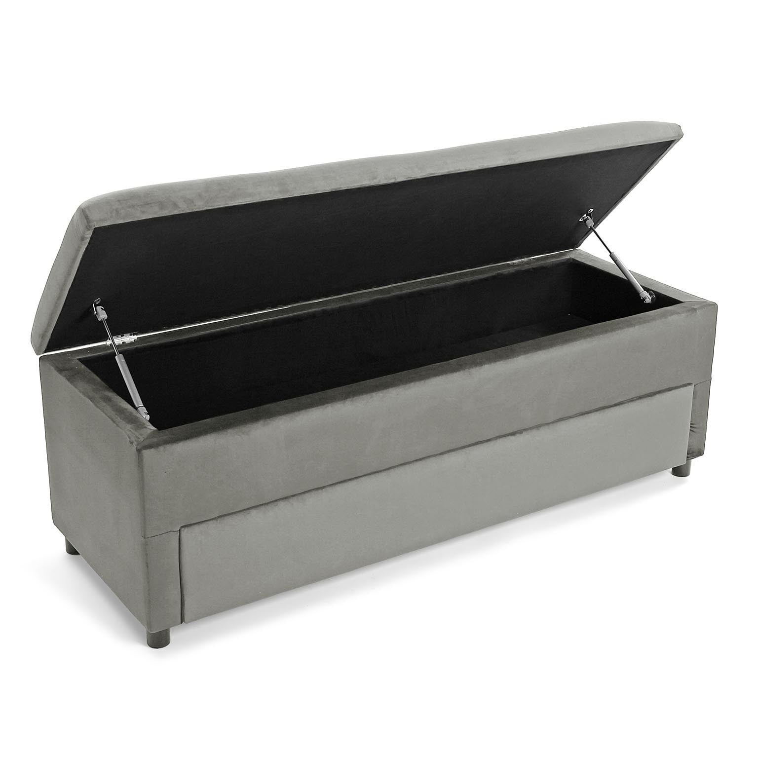 Cassapanca Grigio Chiaro Apribile Con Cassetto