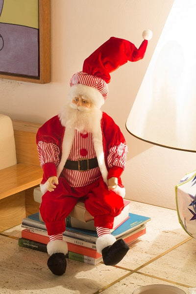 Babbo Natale decorativo seduto da 60 cm per addobbi natalizi - DeMatteis.it