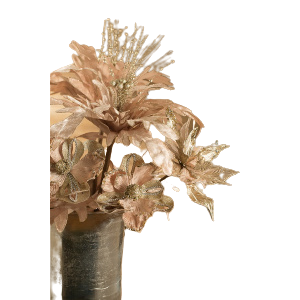 Poinsettia decorativa dorata con gambo lungo 100 cm per addobbi natalizi - DeMatteis.it